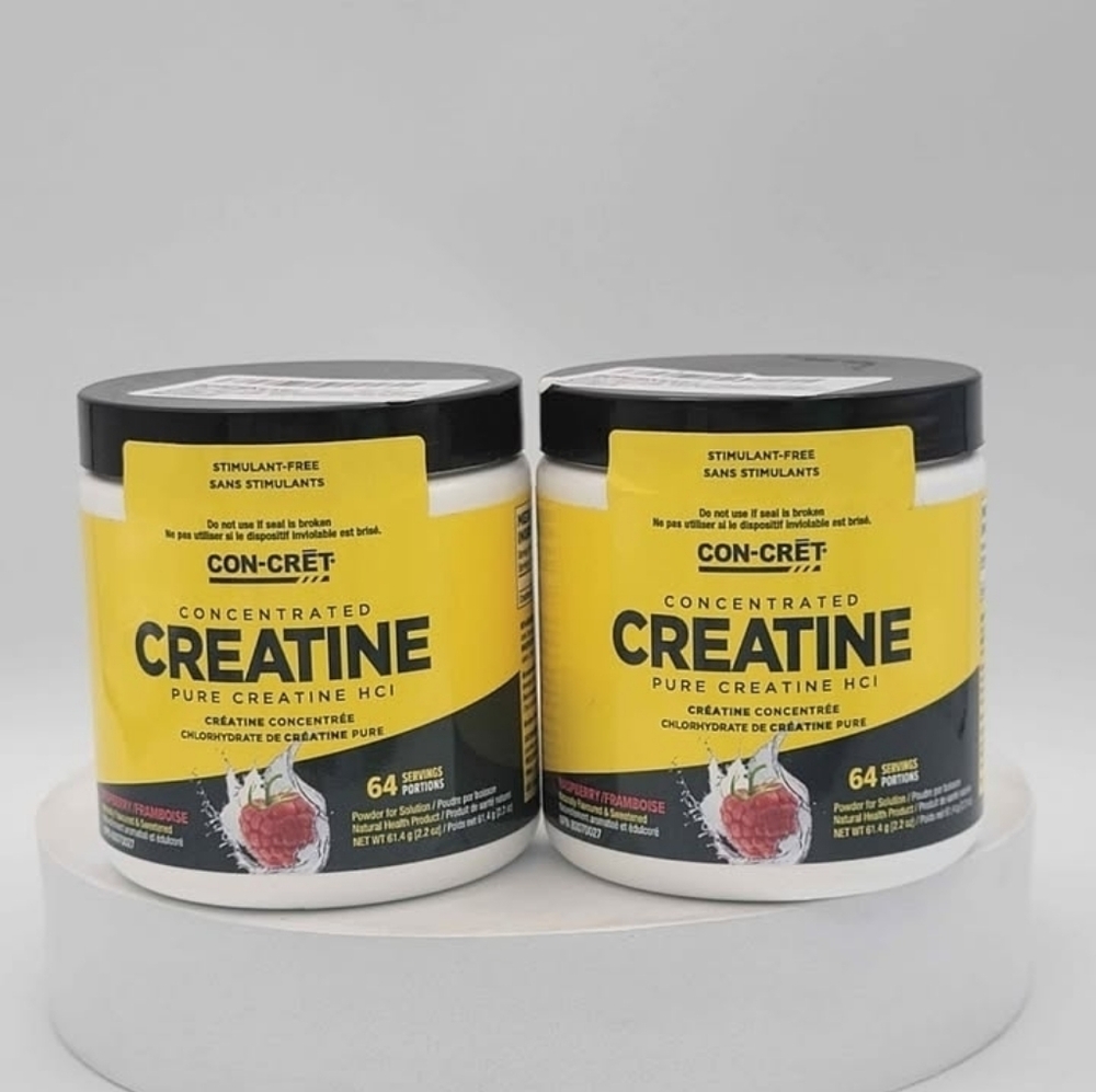 New CON-CRET Raspberry Powder • 64 Serving Container • New & Sealed (Set of 2)